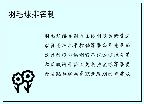 羽毛球排名制